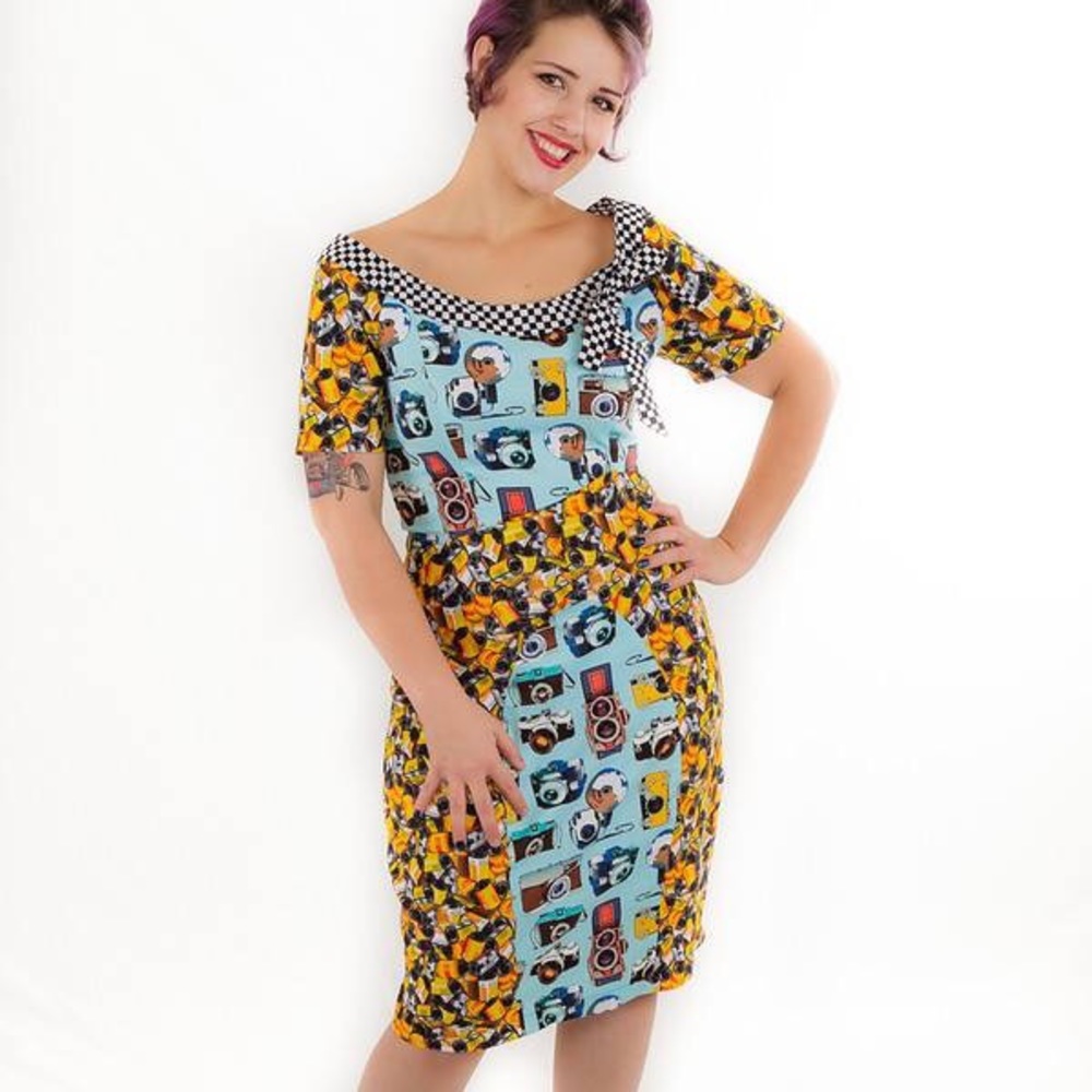 PerfectPear Vintage Camera Body-con Dress